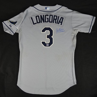 2011 Evan Longoria Tampa Rays Signed Game Used Jersey 